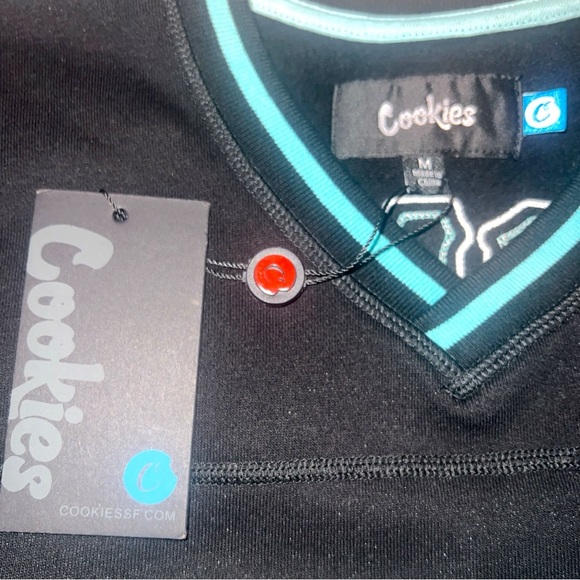 COOKIES "BREAKAWAY" LONG SLEEVE HOCKEY KNIT | Color: Black/Tiffany Blue |NEW/NWT - Picture 12 of 16